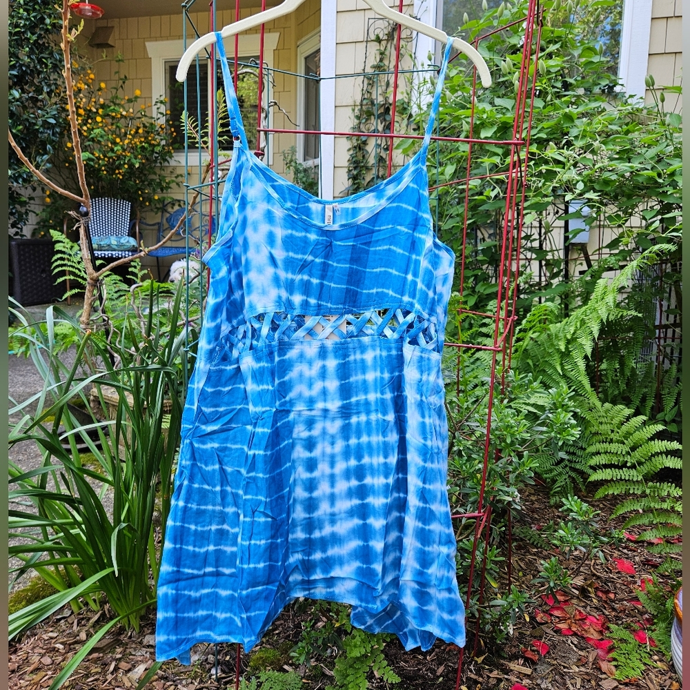 Mittoshop Camisol Top Tie Dye Scoop Neck Asymmetrical Hem Oversized Sm Md Lg NWT